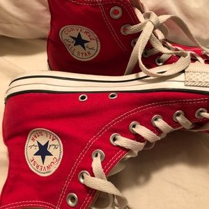 Converse all star high tops red chucks 7.5 women